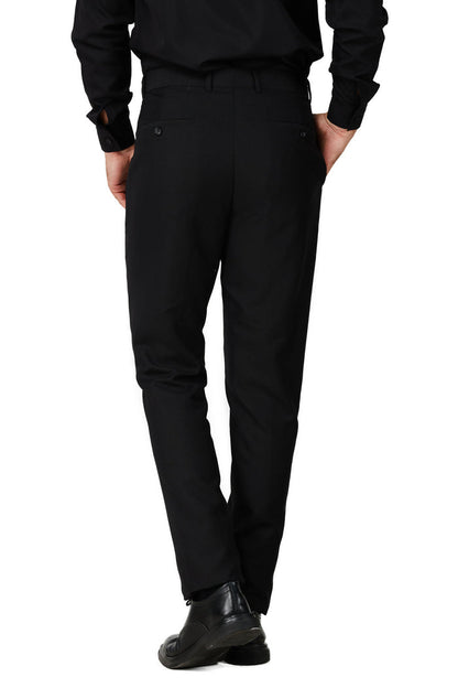Men's Solid Black Notched Lapel Suit Slim Fit (3 PCS)