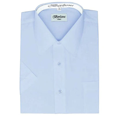 Men's solid dress shirt short sleeves