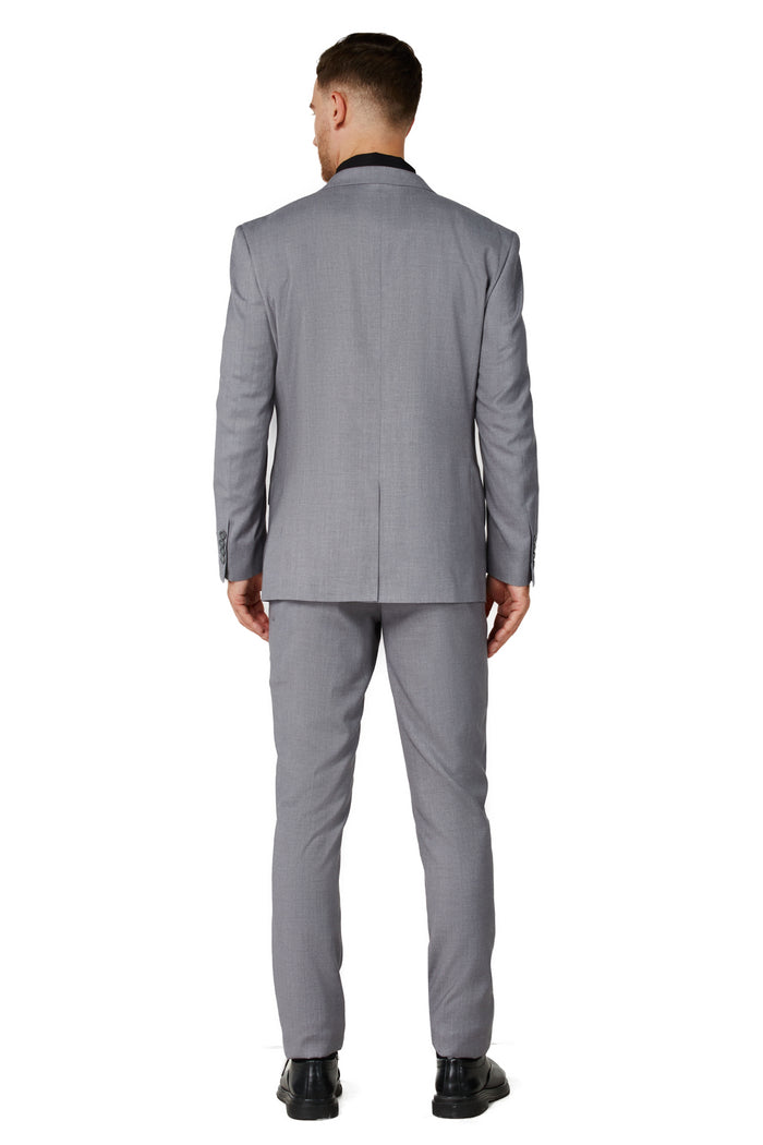 Men's Solid Light Gray Notched Lapel Suit Slim Fit (3 PCS)