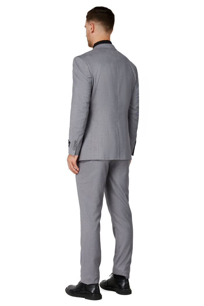 Men's Solid Light Gray Notched Lapel Suit Slim Fit (3 PCS)