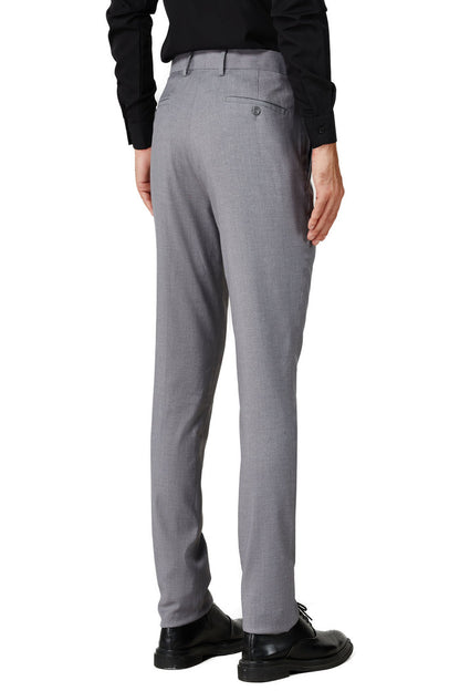 Men's Solid Light Gray Notched Lapel Suit Slim Fit (3 PCS)