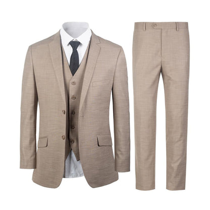 Men's Solid Suit Slim Fit (3 PCS)