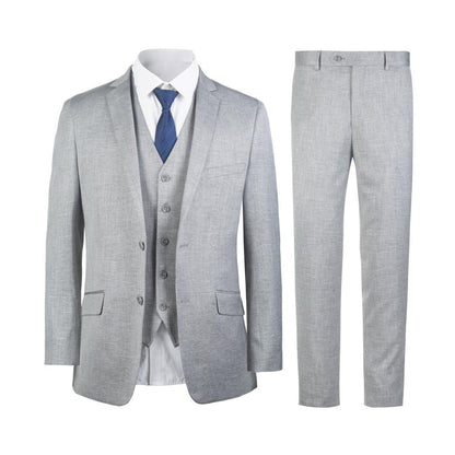 Men's Solid Suit Slim Fit (3 PCS)