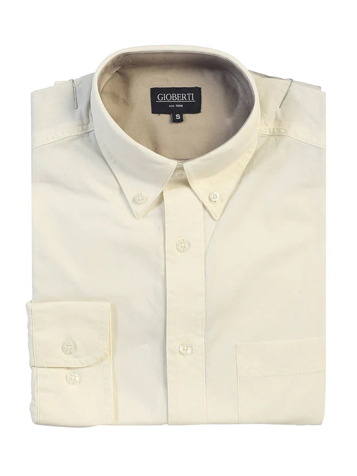 MEN'S TWILL SHIRT W/ CONTRAST COLLAR