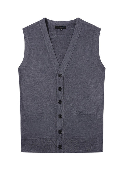 Mens V-Neck Button Down Knitted Cardigan Vest