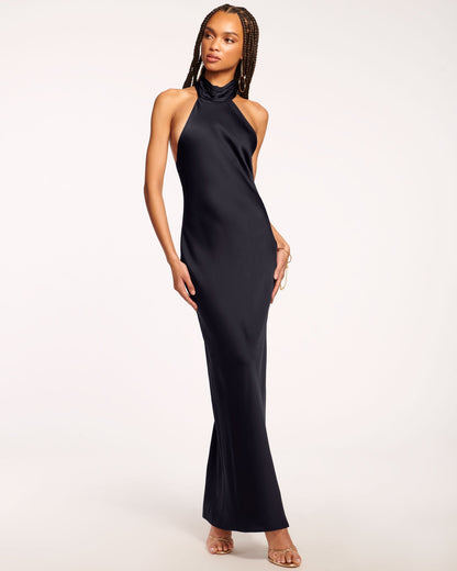 Tatiana High Neck Gown | NAVY