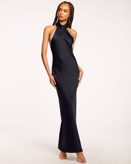 Tatiana High Neck Gown | NAVY