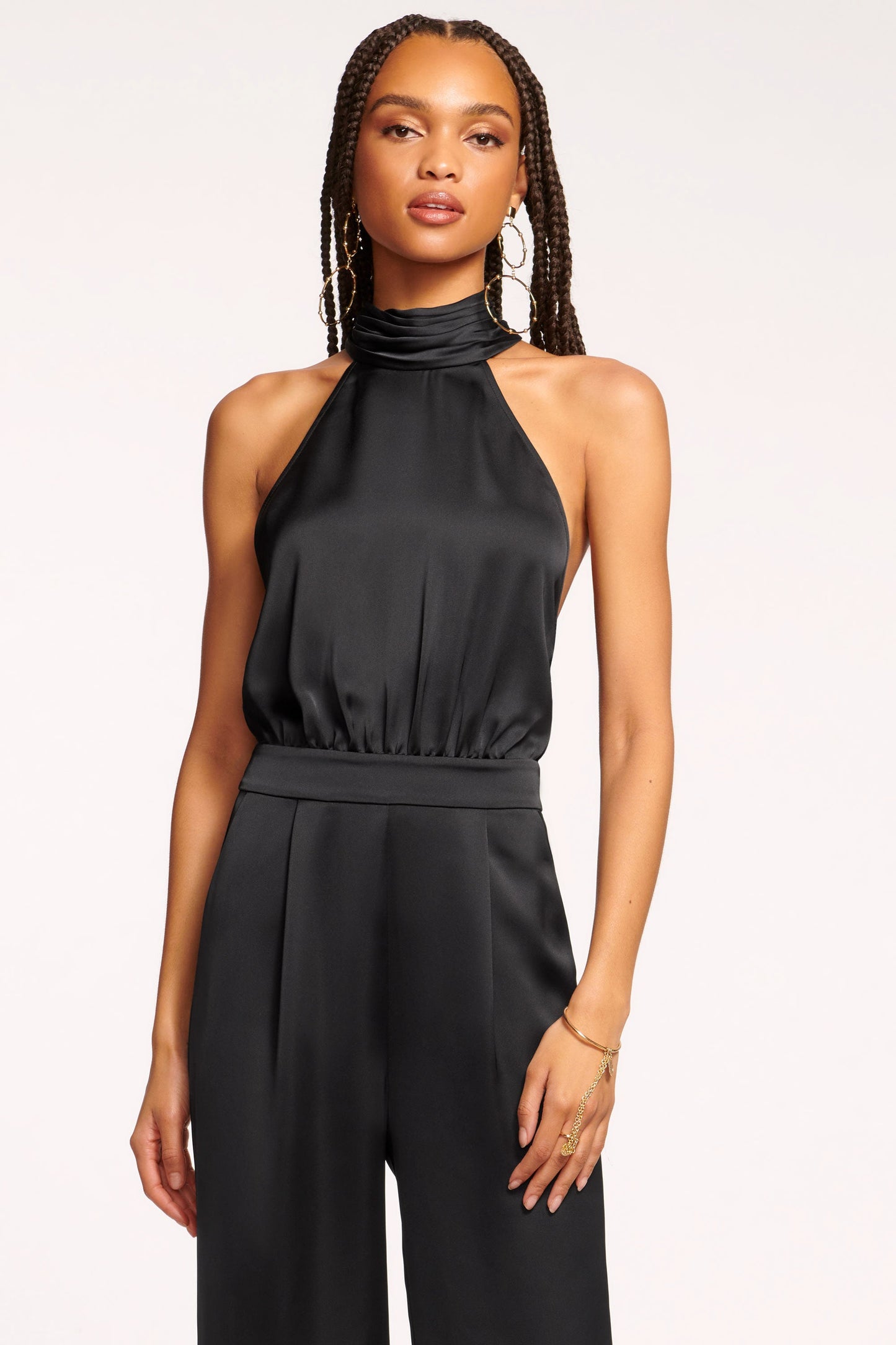 Tatiana Wide Leg Halter Jumpsuit