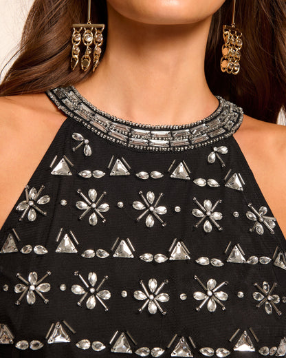 Taylor Embellished High Neck Tank Top