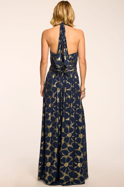 Stephanie Jacquard V-Neck Gown
