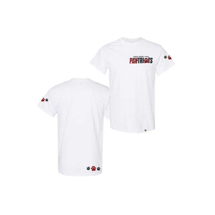Pawtriots Paws Short Sleeve Tee Shirt-White