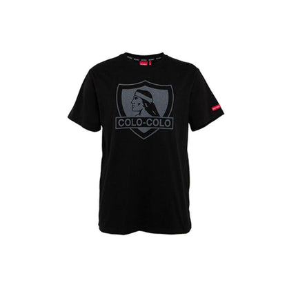 Polera Colo Colo Urbano Negra Escudo Gris