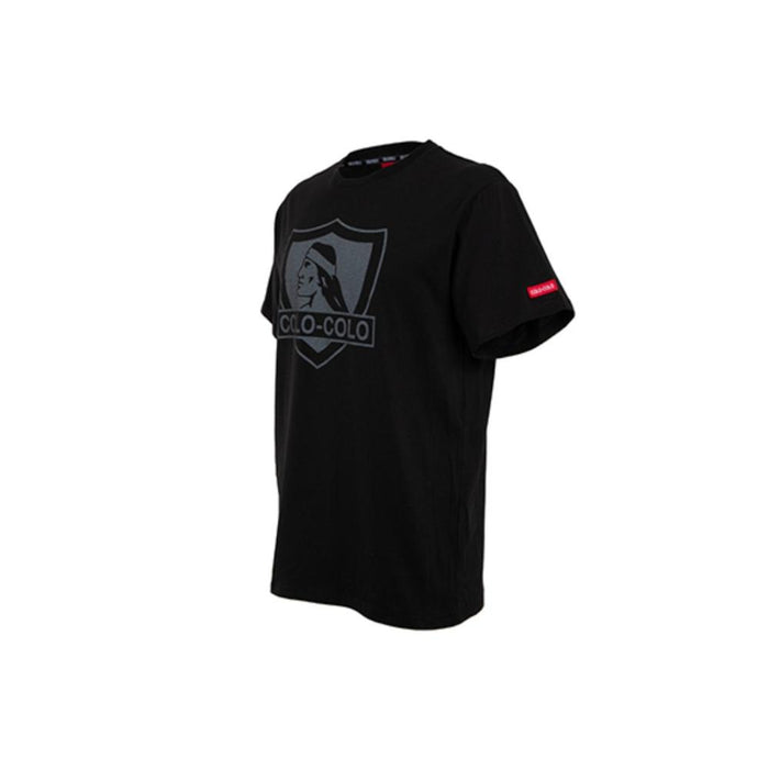 Polera Colo Colo Urbano Negra Escudo Gris