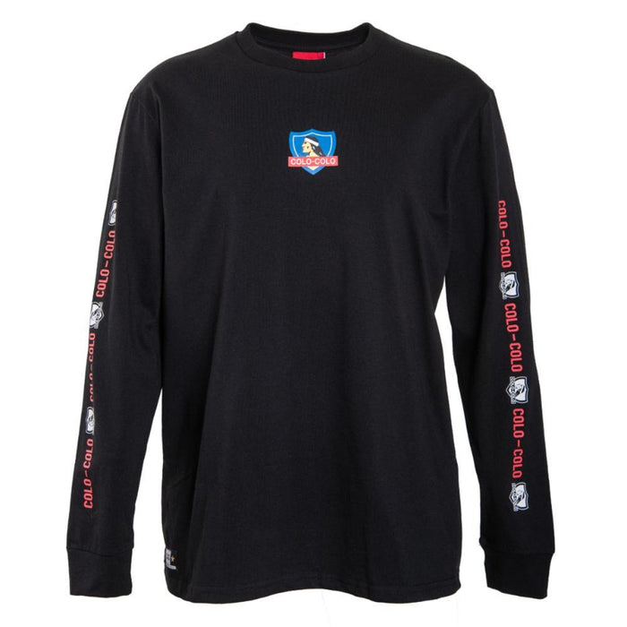 Polera Colo Colo Urbano Negro Print Mangas