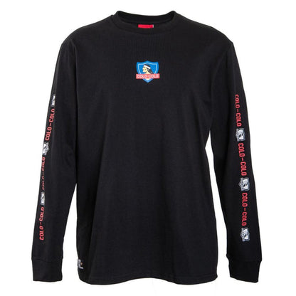 Polera Colo Colo Urbano Negro Print Mangas