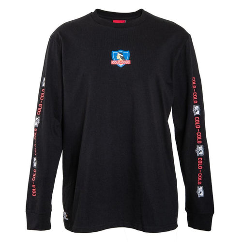 Polera Colo Colo Urbano Negro Print Mangas