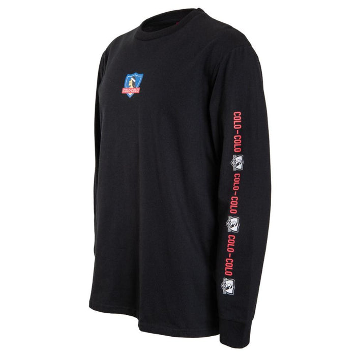 Polera Colo Colo Urbano Negro Print Mangas