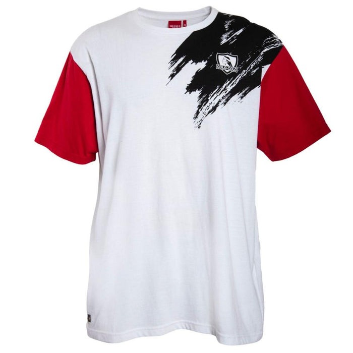 Polera Colo Colo Urbano Painted Blanco Negro y Rojo