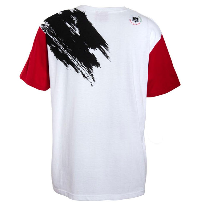 Polera Colo Colo Urbano Painted Blanco Negro y Rojo
