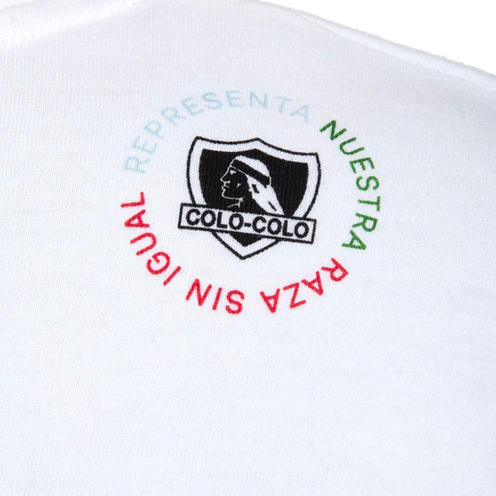 Polera Colo Colo Urbano Painted Blanco Negro y Rojo