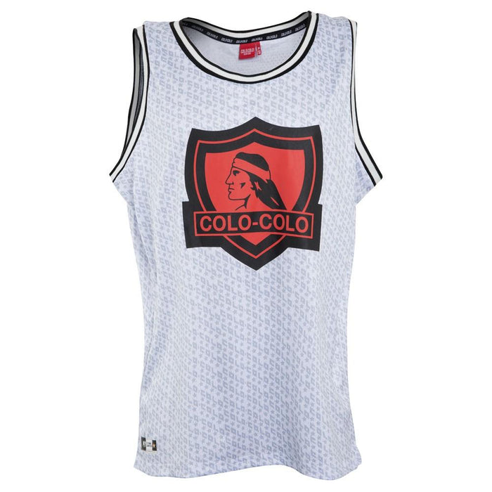 Polera Colo Colo Urbano tank «Escudo Rojo» Blanca