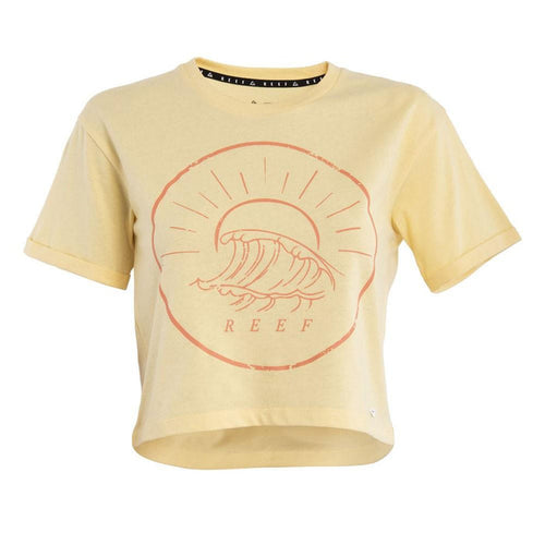 Polera Kids Crop Top Yellow Wave