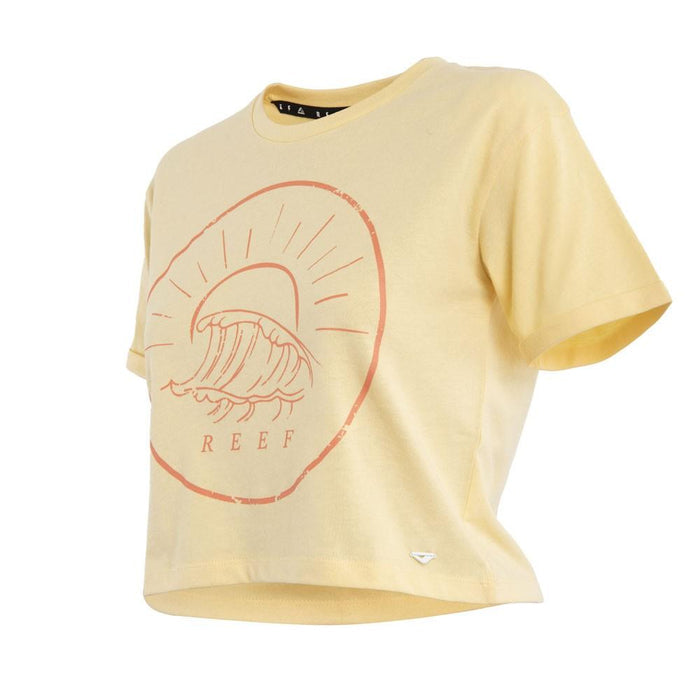 Polera Kids Crop Top Yellow Wave