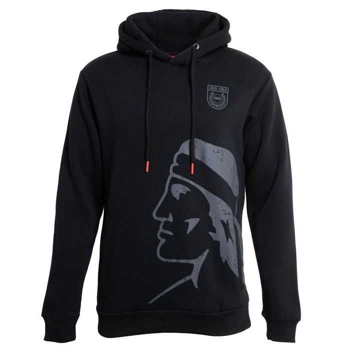 Poleron Colo Colo Urbano Hoodie Negro Cacique Gris