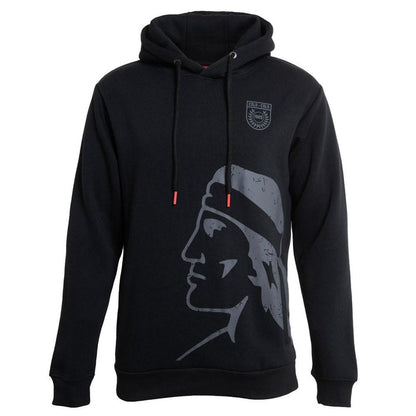 Poleron Colo Colo Urbano Hoodie Negro Cacique Gris