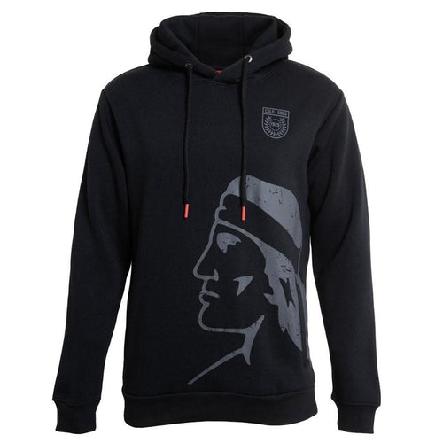 Poleron Colo Colo Urbano Hoodie Negro Cacique Gris