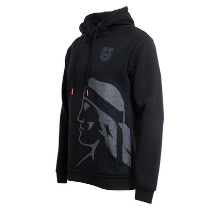 Poleron Colo Colo Urbano Hoodie Negro Cacique Gris