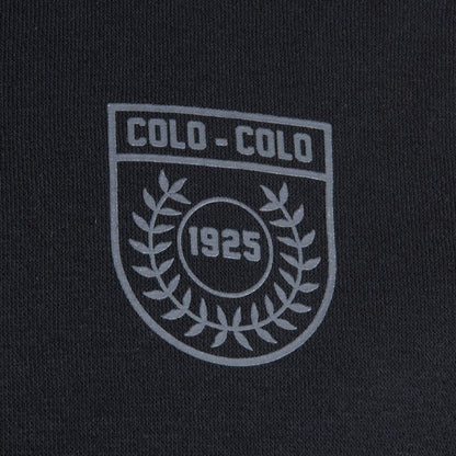 Poleron Colo Colo Urbano Hoodie Negro Cacique Gris