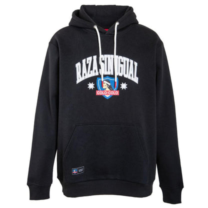 Poleron Colo Colo Urbano Hoodie Negro "Raza Sin Igual"