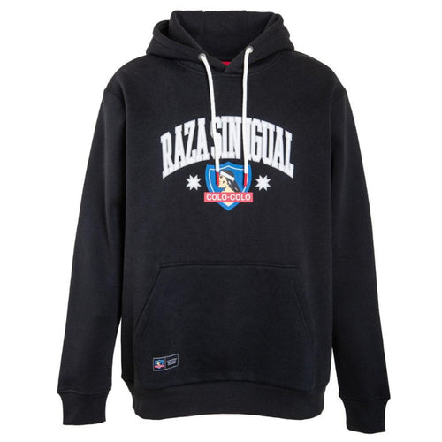 Poleron Colo Colo Urbano Hoodie Negro "Raza Sin Igual"