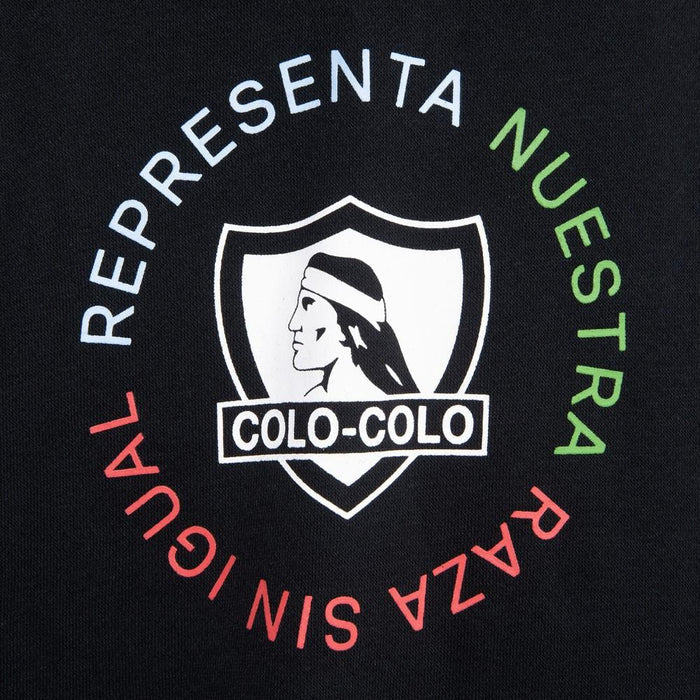 Poleron Colo Colo Urbano Hoodie "Nuestra Raza Sin Igual" Negro