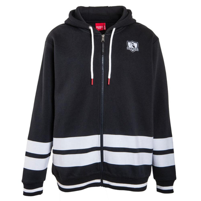 Poleron Colo Colo Urbano Zipper Negro Blanco