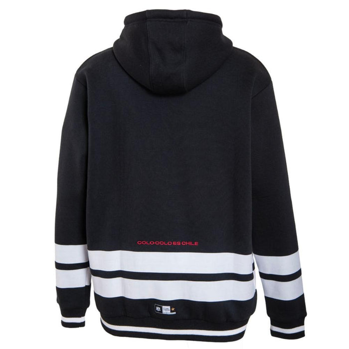 Poleron Colo Colo Urbano Zipper Negro Blanco