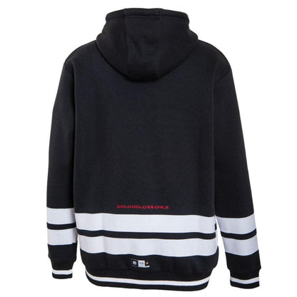 Poleron Colo Colo Urbano Zipper Negro Blanco