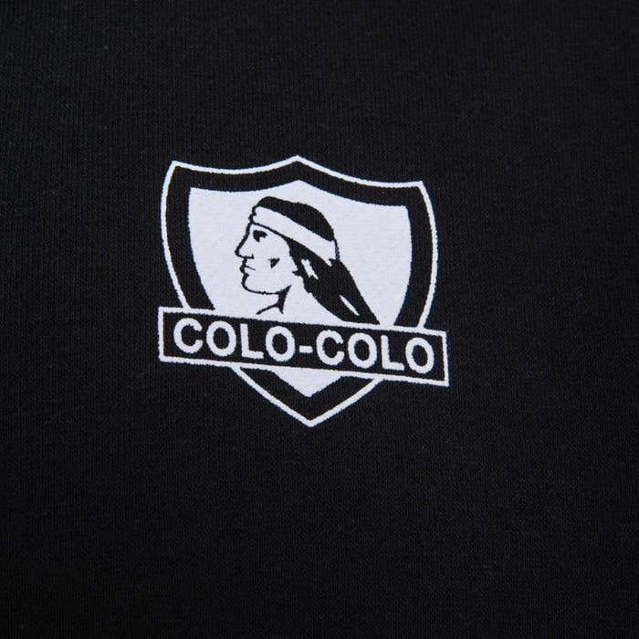 Poleron Colo Colo Urbano Zipper Negro Blanco