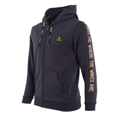 Poleron Full Zipper Kids Dark Grey Estampado
