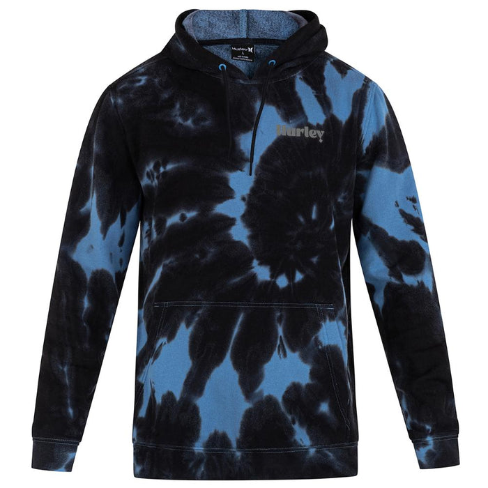 Poleron Hoodie Tidal Wave Tie Dye Fleece Black