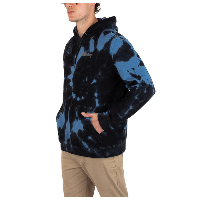 Poleron Hoodie Tidal Wave Tie Dye Fleece Black