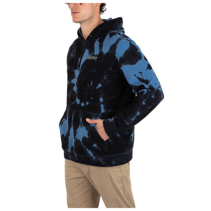Poleron Hoodie Tidal Wave Tie Dye Fleece Black