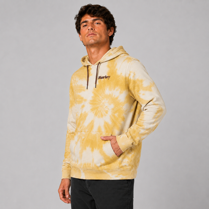Poleron Hoodie Tidal Wave Tie Dye Fleece Bone