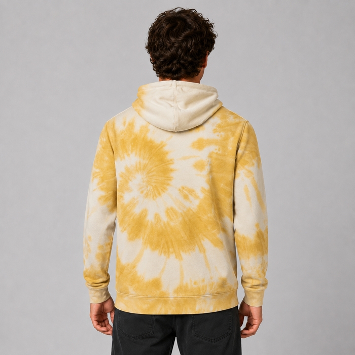 Poleron Hoodie Tidal Wave Tie Dye Fleece Bone