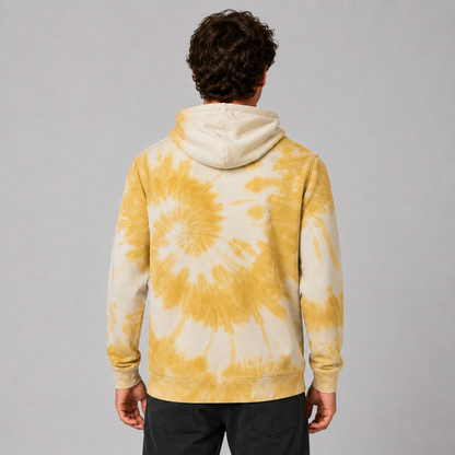 Poleron Hoodie Tidal Wave Tie Dye Fleece Bone