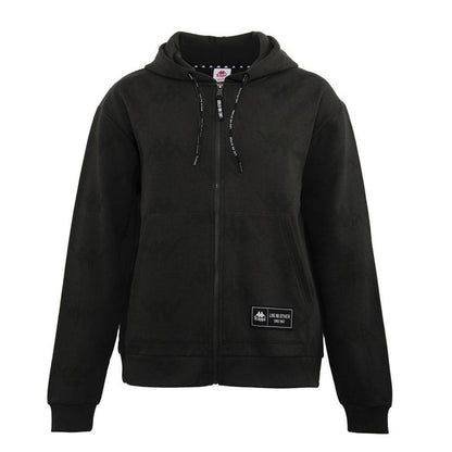 Polerón Men Full Zipper Black Logo Back White