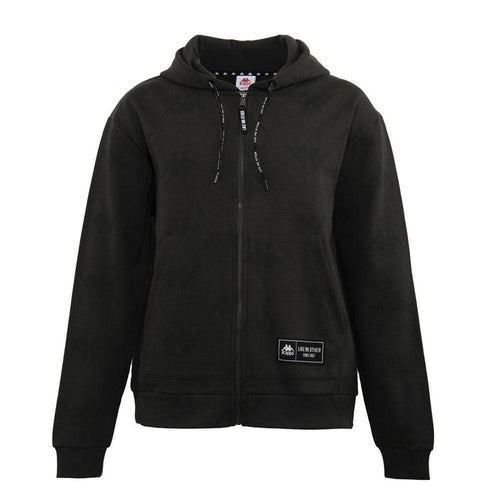 Polerón Men Full Zipper Black Logo Back White