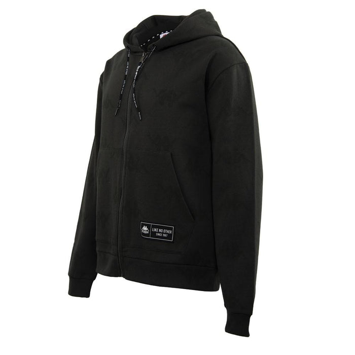 Polerón Men Full Zipper Black Logo Back White
