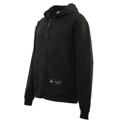 Polerón Men Full Zipper Black Logo Back White